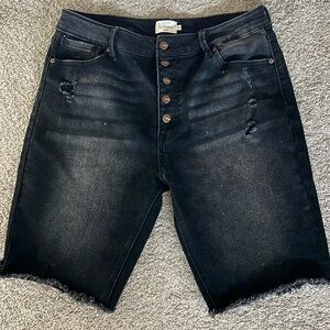 Bohme Black Denim Jean distressed shorts Size 31